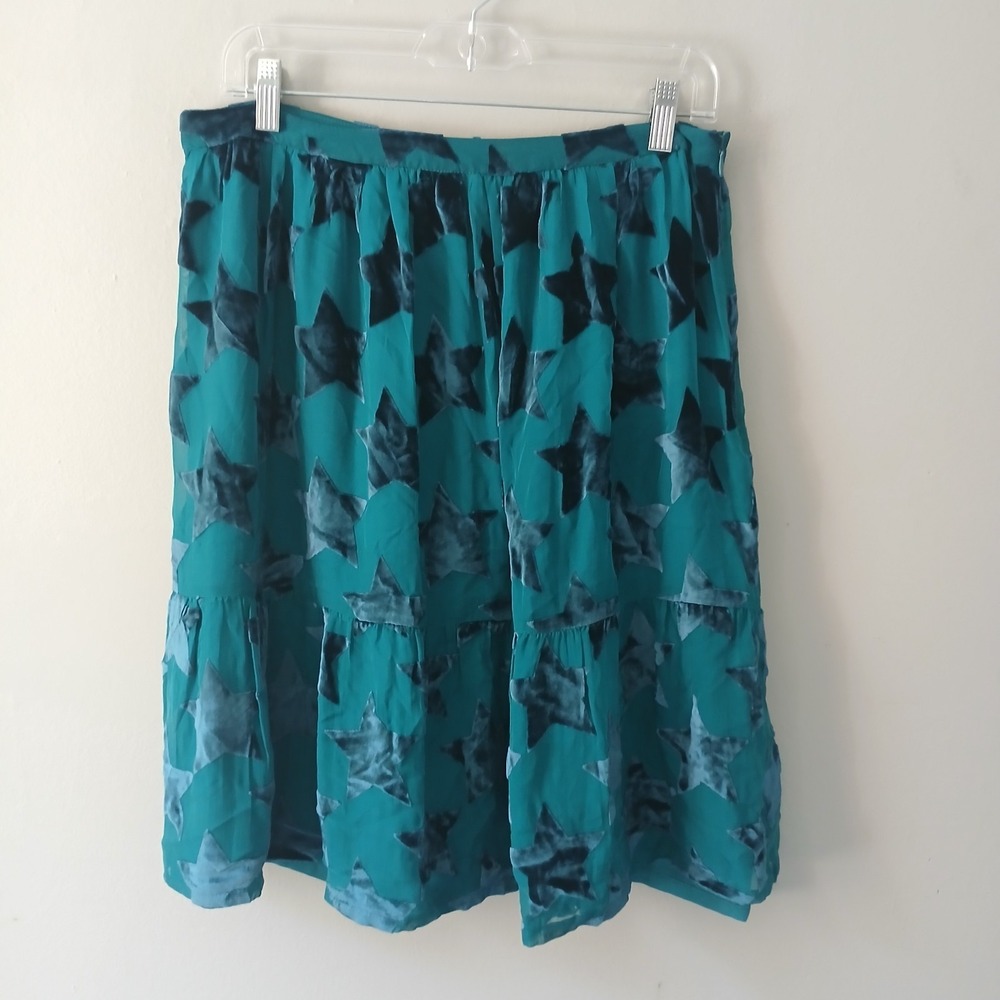 Maeve Women's Size Medium Starry Eyed Velvet Burnout Skirt Knee Length Lined
